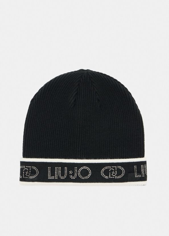 Beanie hat with logo black Liu Jo - large image number 1