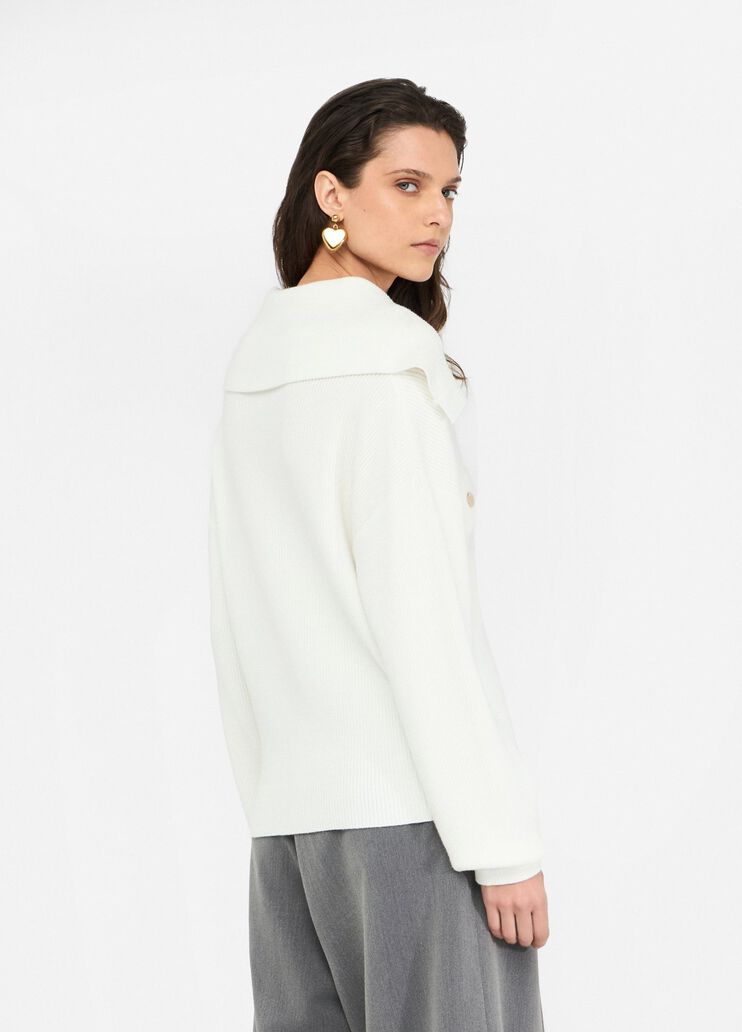 Jumper with maxi-neck white wool Liu Jo - large image number 1 Jumper with maxi-neck white wool Liu Jo - large image number 1