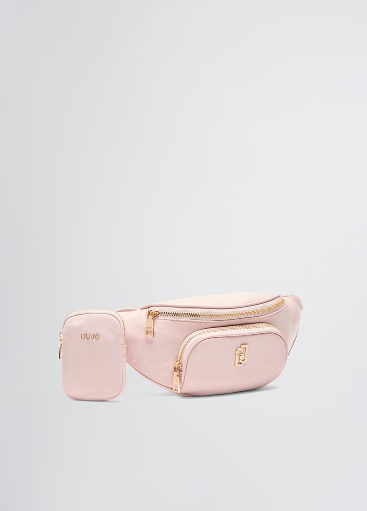 Nylon pouch bag with charm powder pink Liu Jo - large image number 2 Nylon pouch bag with charm powder pink Liu Jo - large image number 2