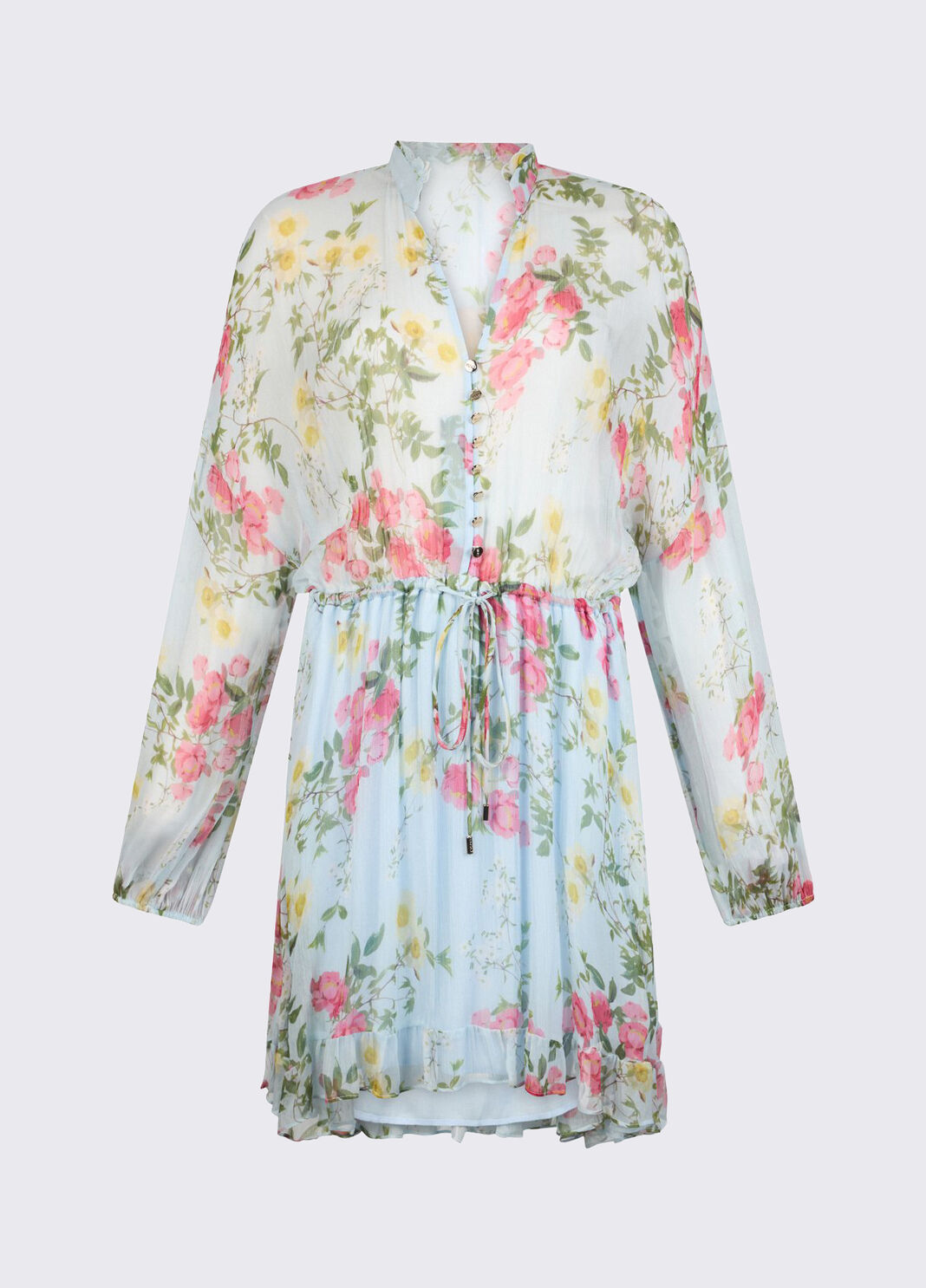 Kurzes Kleid mit Blumen Hellblau mit Blumen Liu Jo - large image number 6