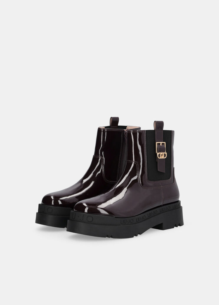 Patent leather platform ankle boots amarone Liu Jo - medium Patent leather platform ankle boots amarone Liu Jo - medium