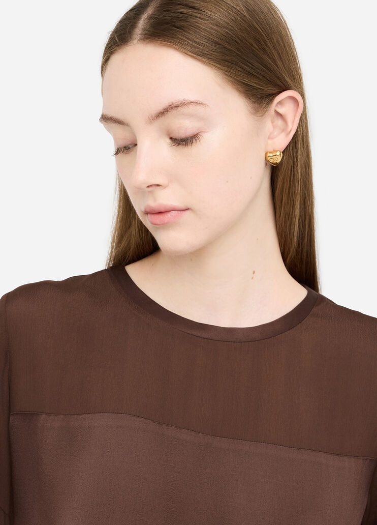 Атласная блузка шоколадный Liu Jo - large image number 2