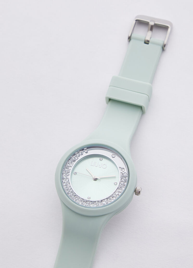 Silicone watch with brill green Liu Jo - medium
