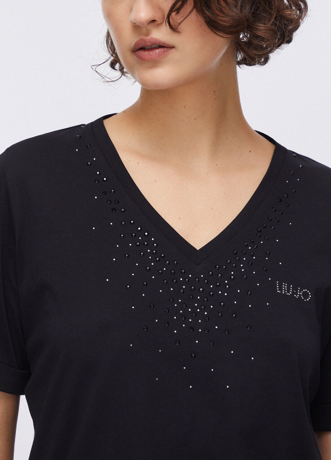 T-Shirt mit Strass Schwarz Liu Jo - large image number 4