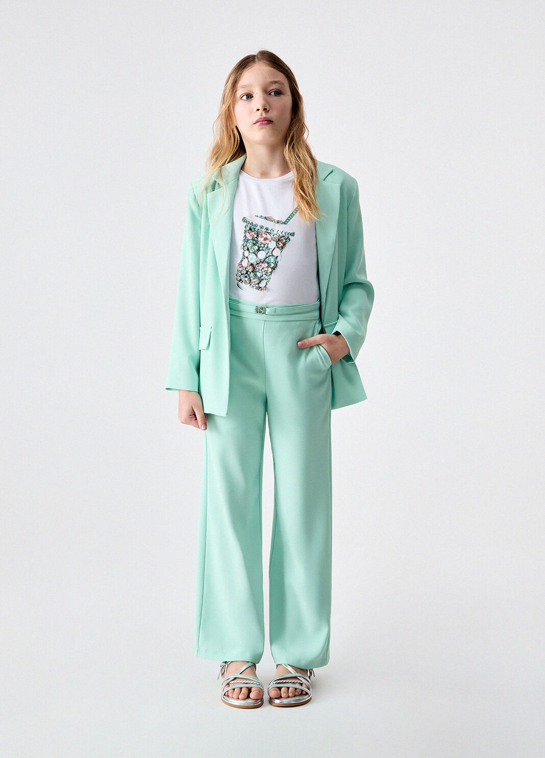 Envers satin trousers mint green Liu Jo - large image number 1