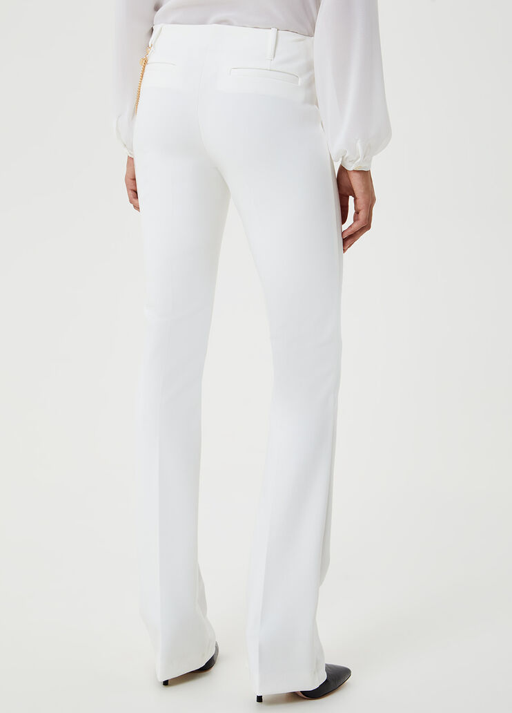 Bootcut trousers with chain White stars Liu Jo - large image number 1
