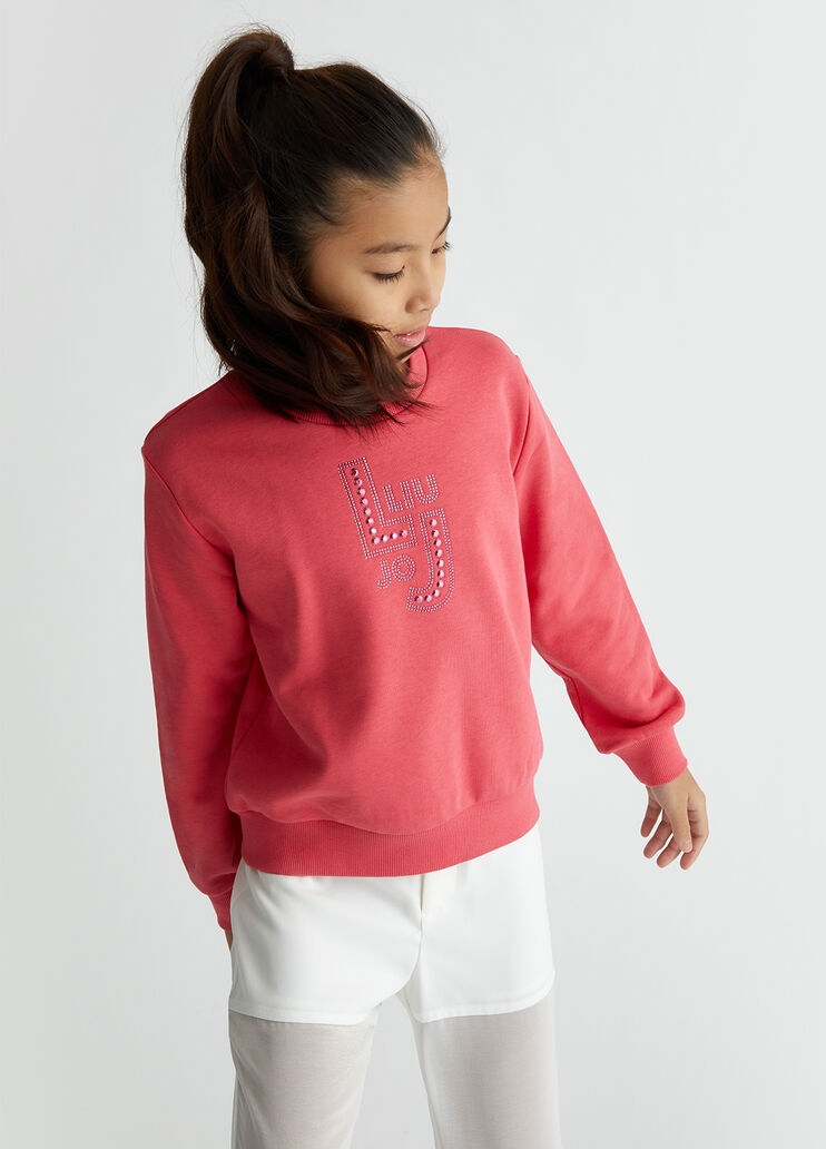 Sweatshirt with logo peach pink Liu Jo - medium Sweatshirt with logo peach pink Liu Jo - medium