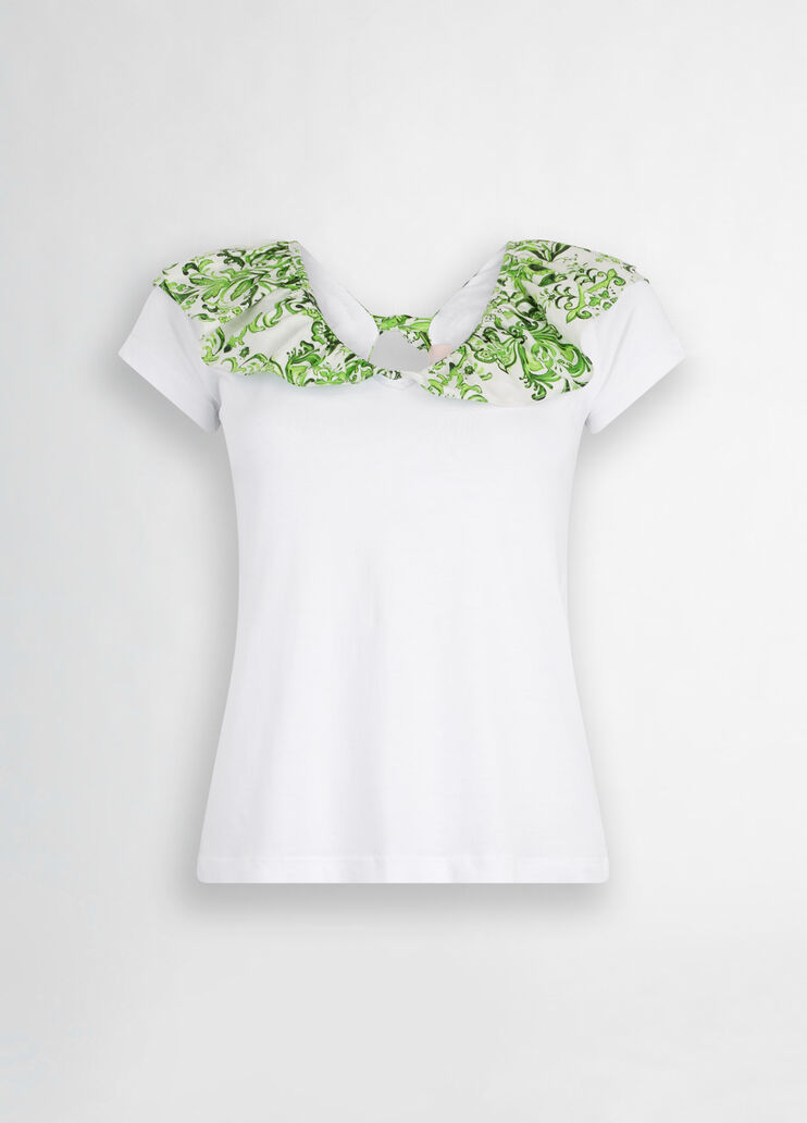 T-shirt with printed ruching white/green Liu Jo - large image number 6 T-shirt with printed ruching white/green Liu Jo - large image number 6