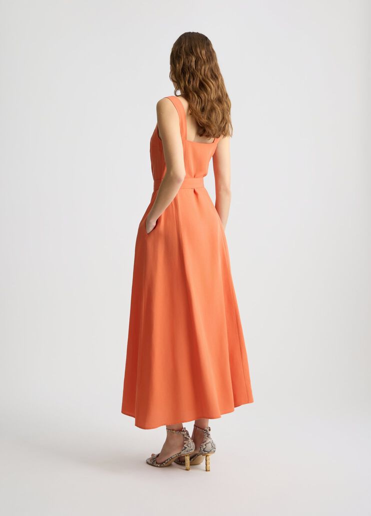 Linen dress with belt terracotta Liu Jo - medium Linen dress with belt terracotta Liu Jo - medium