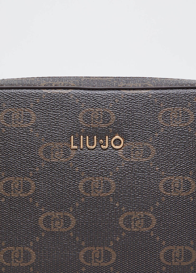 Crossbody bag with logo and charm colour mocha | Liu Jo