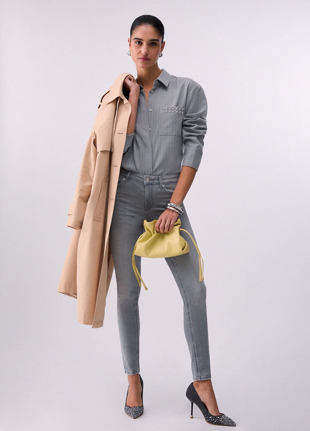 Skinny-Jeans mit hohem Bund Denim-Grau Liu Jo - large image number 5