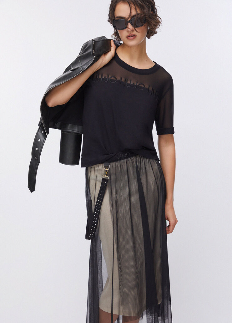 Longline tulle skirt black Liu Jo - medium
