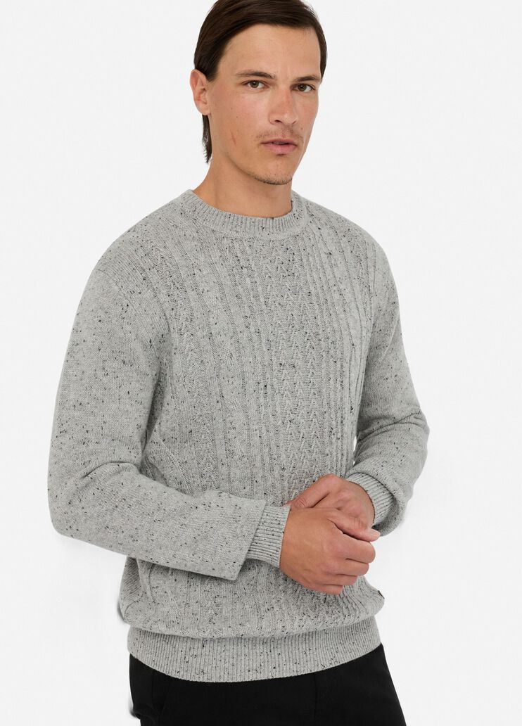 Cable knit wool sweater light grey Liu Jo - large image number 4