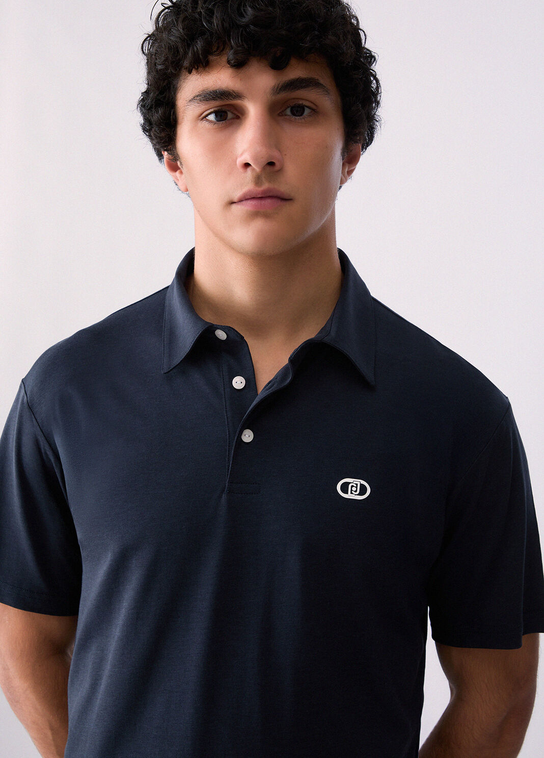 Polo-shirt with logo print dark blue Liu Jo - large image number 4