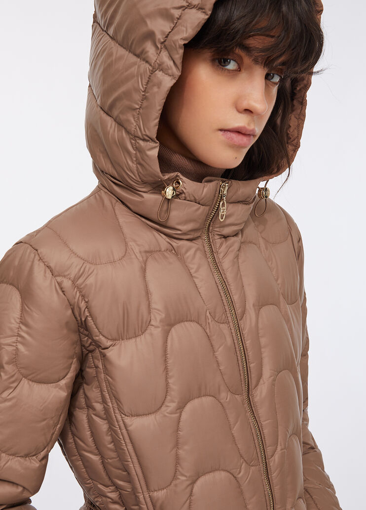 Mantel aus gestepptem Nylon Milchschokolade Liu Jo - large image number 3