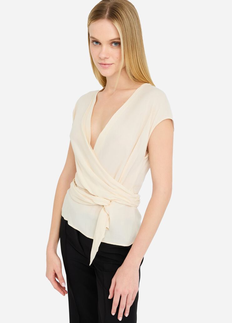 Crepe de chine top ivory Liu Jo - large image number 3 Crepe de chine top ivory Liu Jo - large image number 3