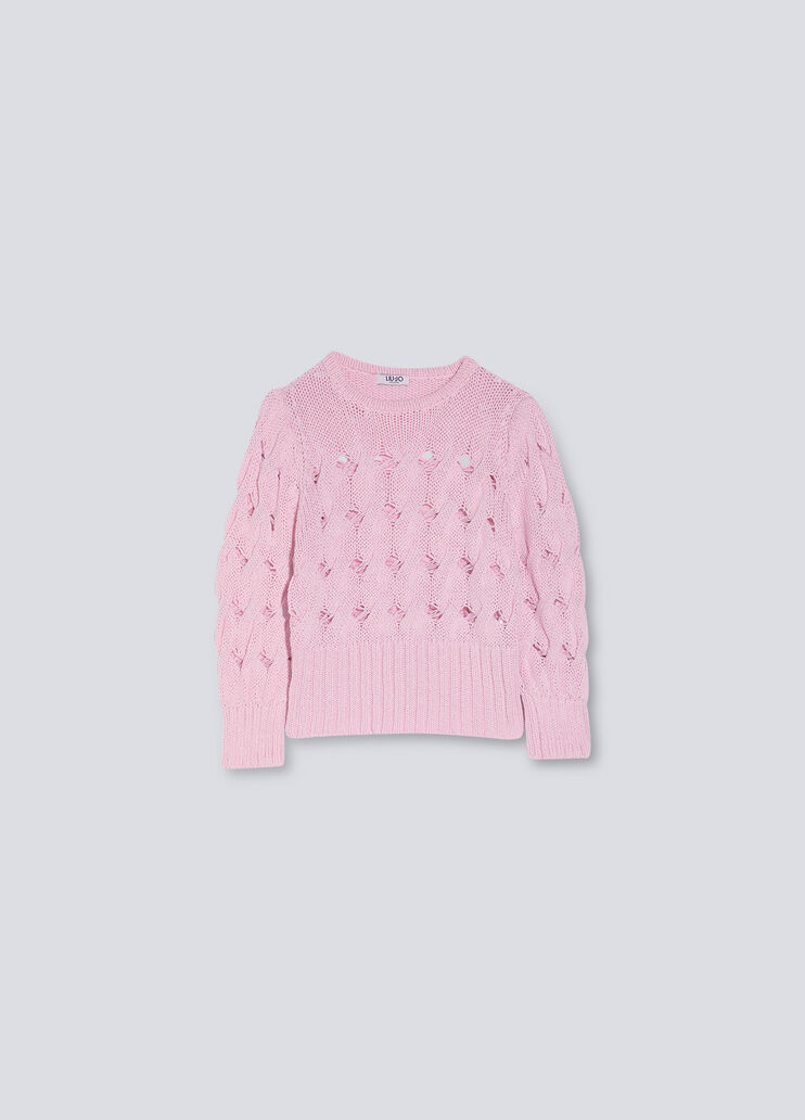 Openwork pullover pink Liu Jo - large image number 4
