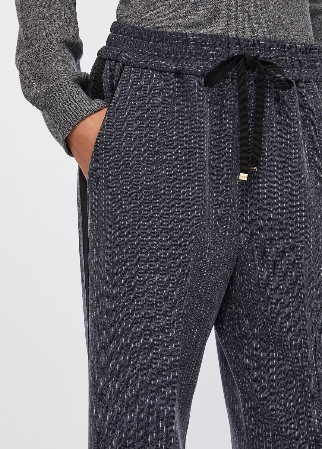 Pinstripe flannel trousers blue pinstripe Liu Jo - large image number 4