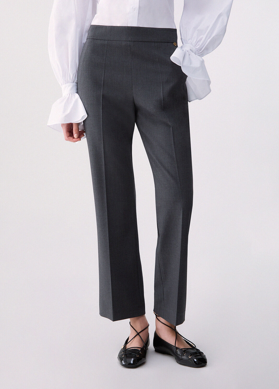 Flannel Flare Pants dark green Liu Jo - large image number 0