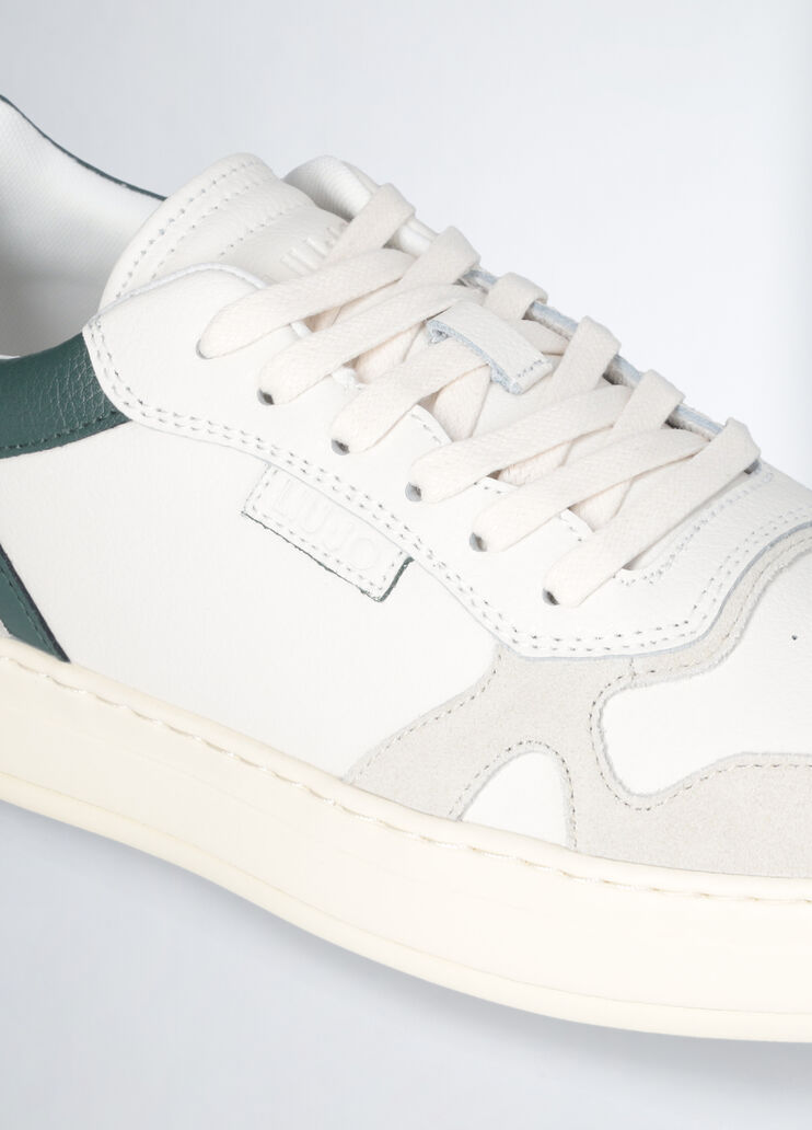 Men's leather sneakers white/green Liu Jo - medium Men's leather sneakers white/green Liu Jo - medium