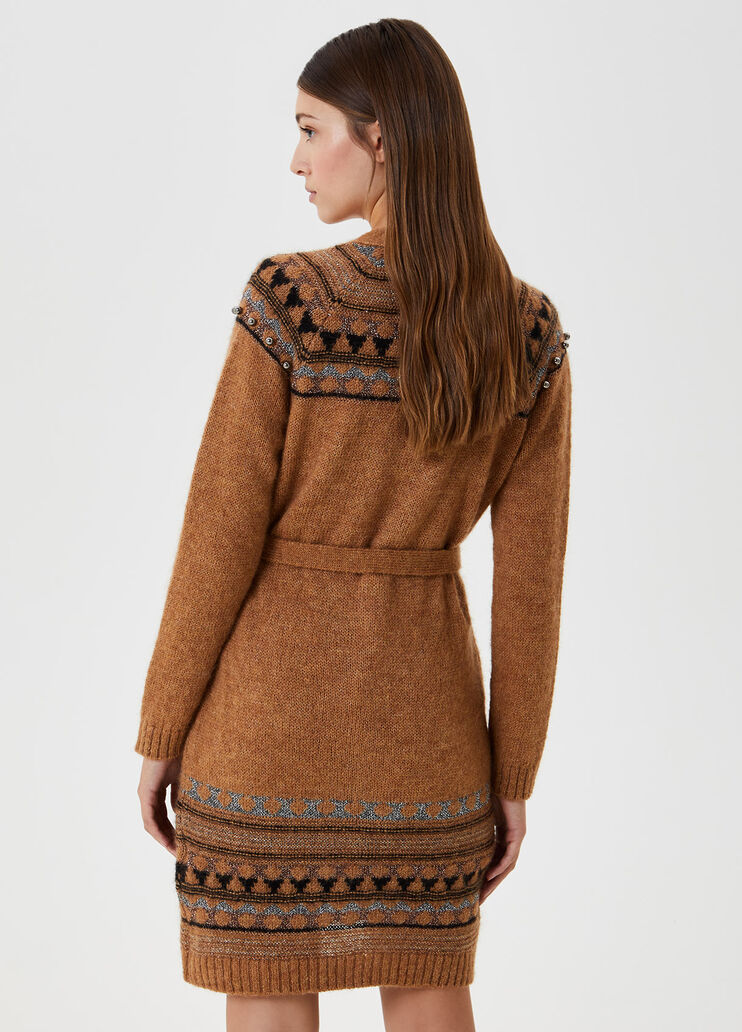 Jacquard cardigan Camel Liu Jo - large image number 1 Jacquard cardigan Camel Liu Jo - large image number 1