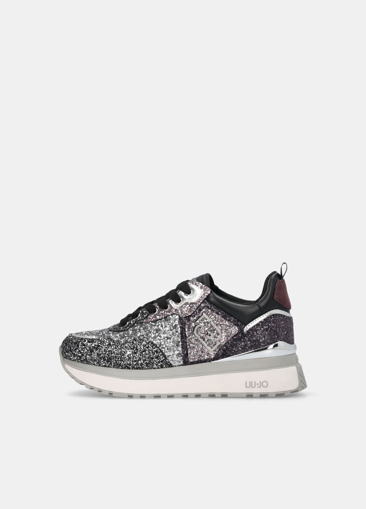 Platform sneakers with full glitter silver Liu Jo - large image number 4 Platform sneakers with full glitter silver Liu Jo - large image number 4