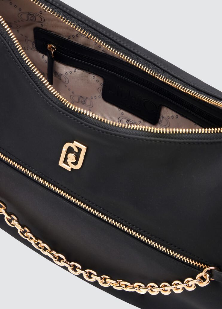 Nylon shoulder bag with chain black Liu Jo - large image number 6 Nylon shoulder bag with chain black Liu Jo - large image number 6
