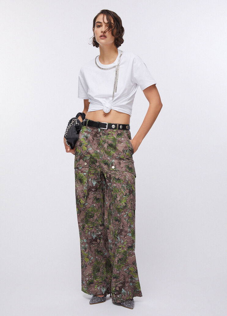 Oversize-T-Shirt mit Schmuckstickereien Wei&szlig; Liu Jo - medium