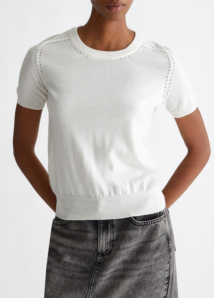 Strickshirt aus Wolle weiß Liu Jo - medium Strickshirt aus Wolle weiß Liu Jo - medium