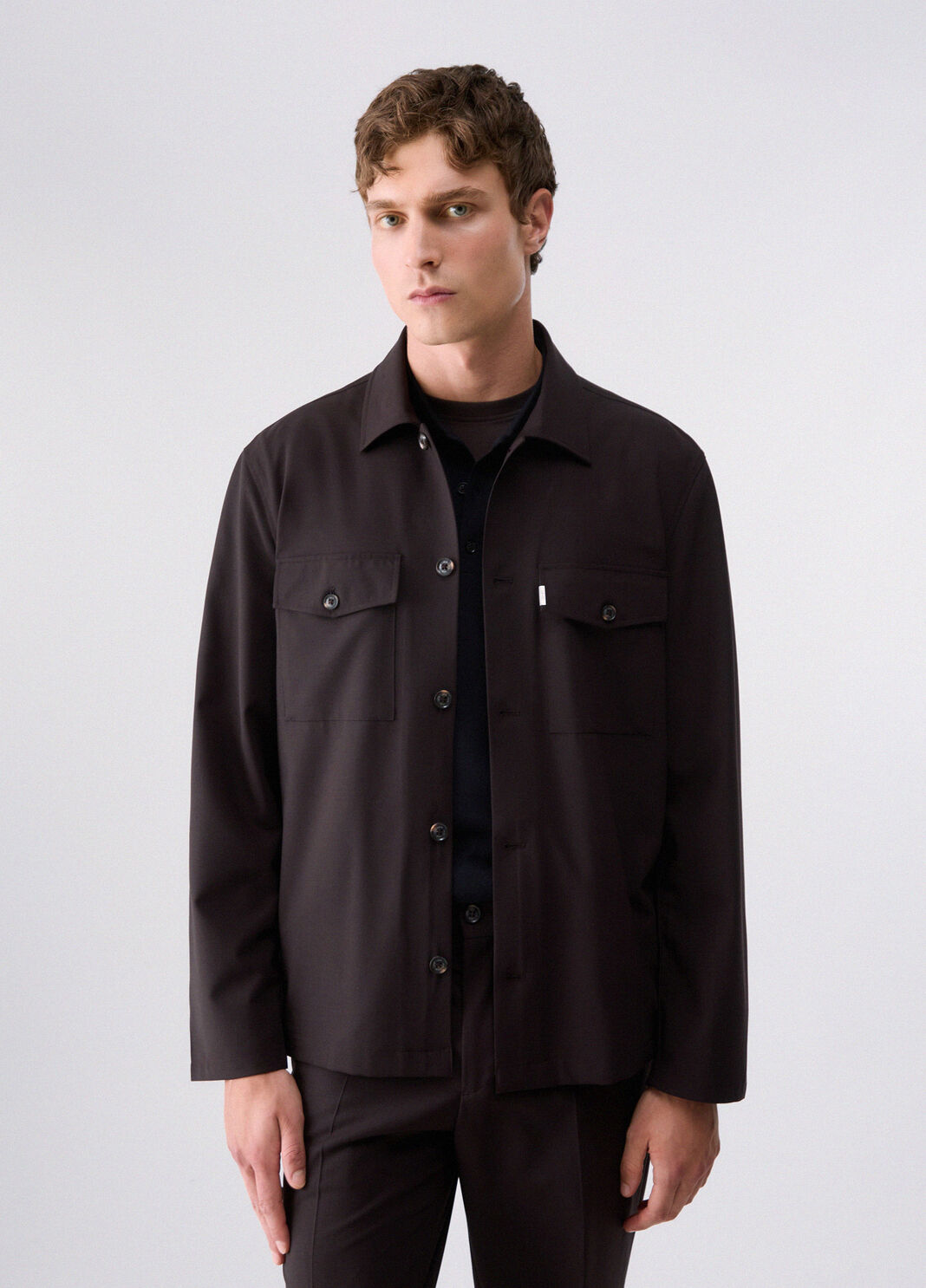Veste Overshirt en Laine M&eacute;lang&eacute;e marron Liu Jo - large image number 0