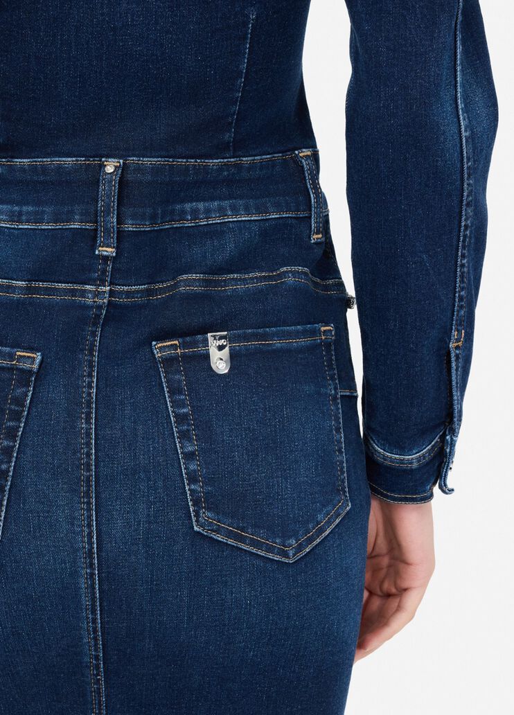 Denim shirt dress dark blue denim Liu Jo - large image number 4