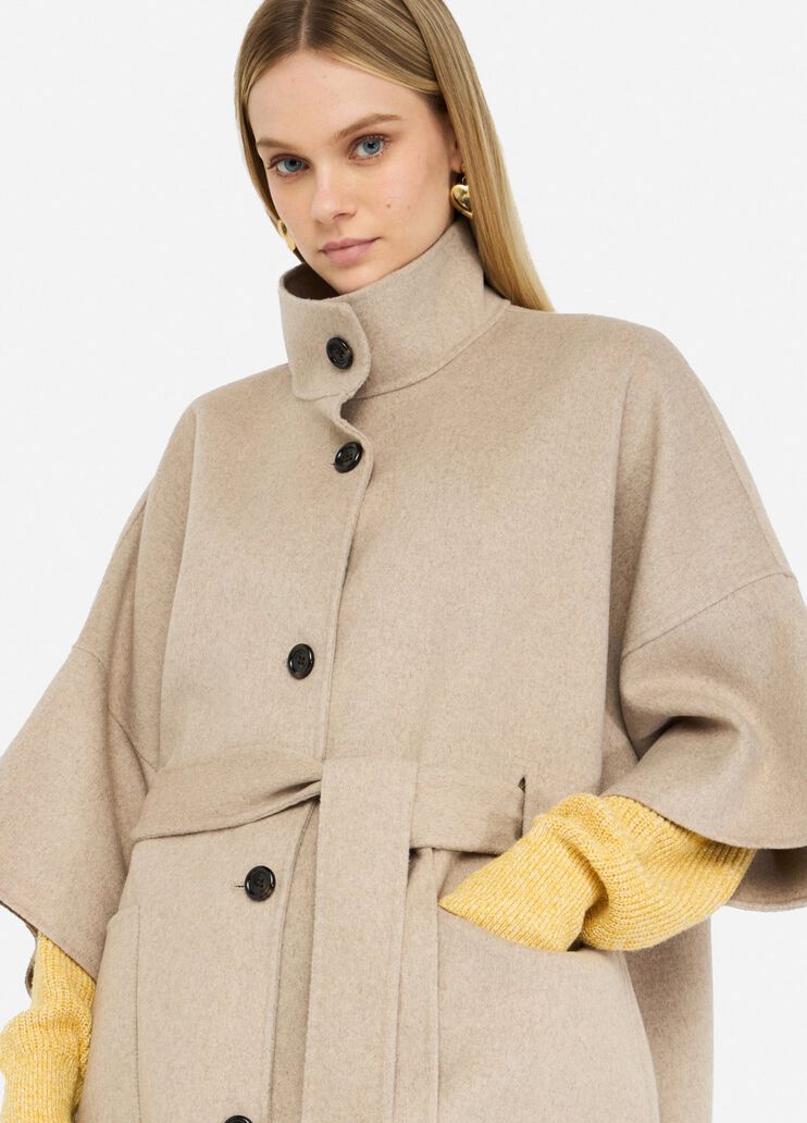 Wool coat with belt beige Liu Jo - large image number 4 Wool coat with belt beige Liu Jo - large image number 4