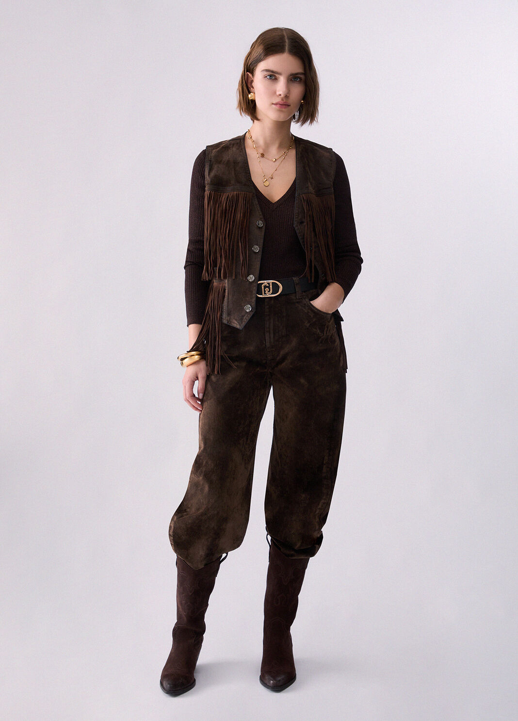 Lam&eacute; Sweater dark brown Liu Jo - large image number 5