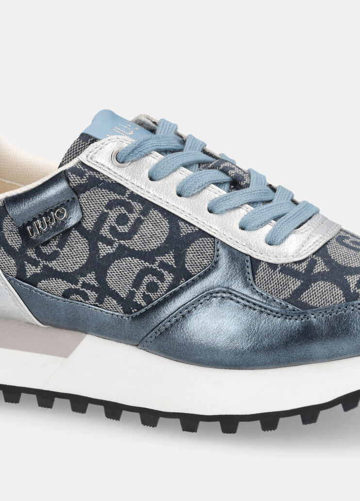 Sneakers with jacquard monogram blue Liu Jo - large image number 6
