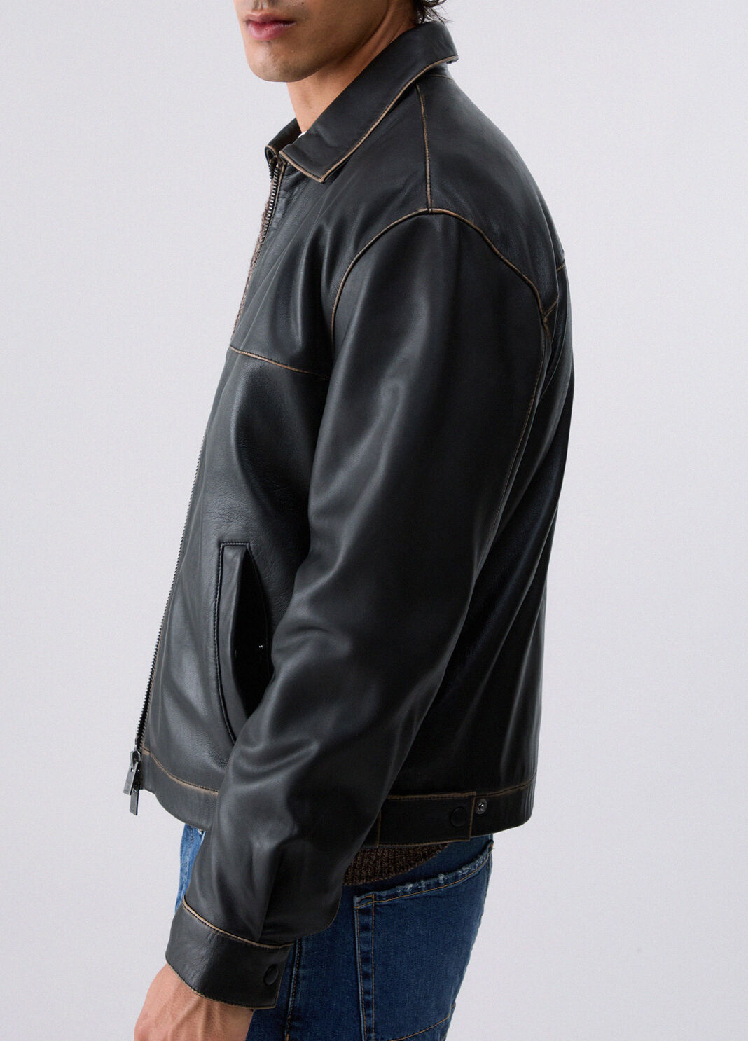 Jacket in leather dark brown Liu Jo - large image number 4