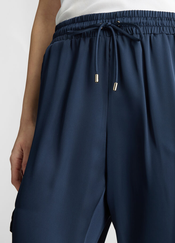 Satin jogging trousers blue Liu Jo - large image number 2 Satin jogging trousers blue Liu Jo - large image number 2