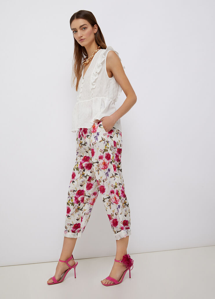 Eco-friendly top in cotton muslin white Liu Jo - large image number 3  Eco-friendly top in cotton muslin white Liu Jo - large image number 3