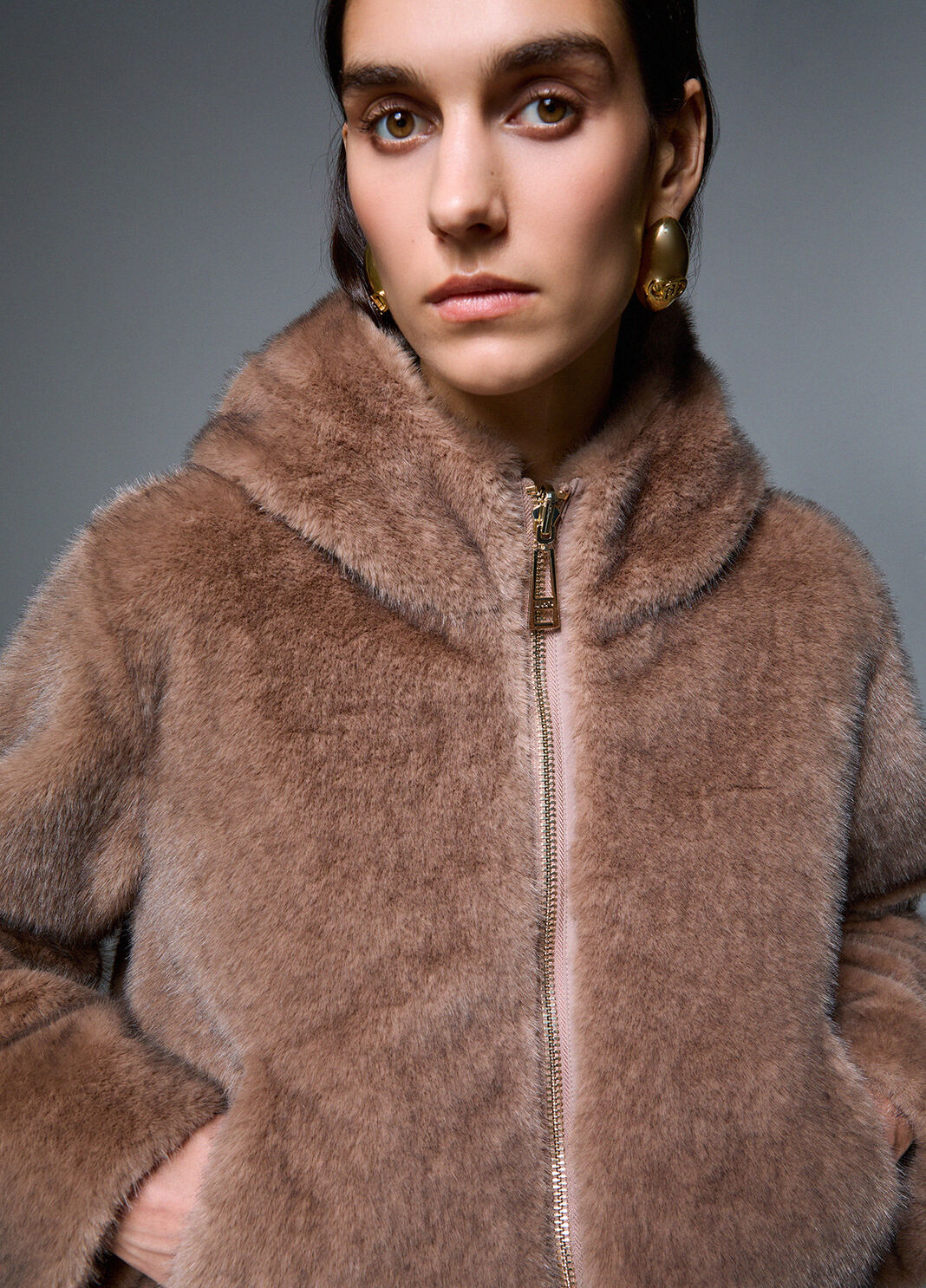 Wendbare Teddyjacke beige Liu Jo - large image number 3