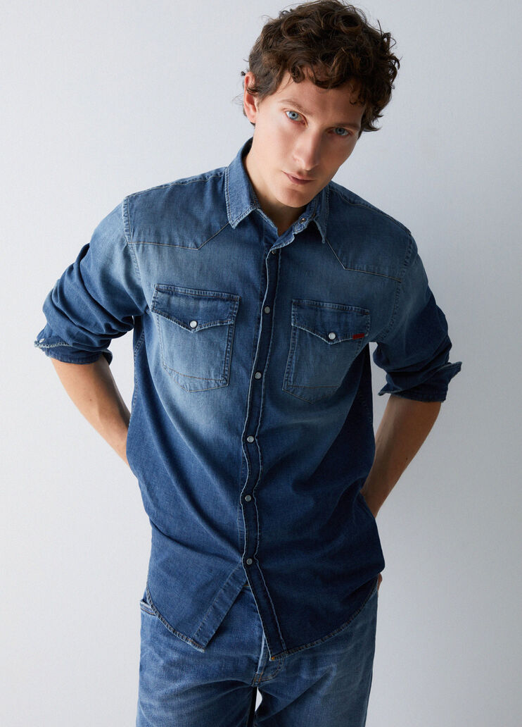 Chemise en denim chambray denim fonc&eacute; Liu Jo - medium