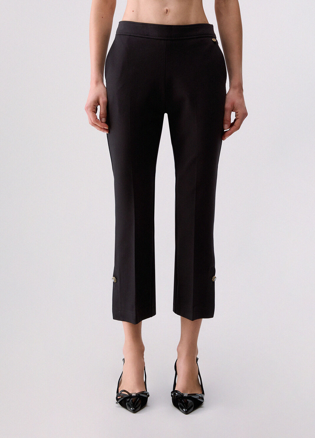 Pantalon flare en flanelle noir Liu Jo - large image number 0