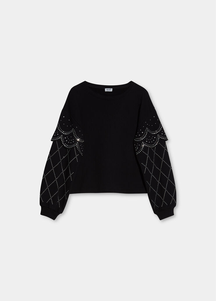 Толстовка с аппликациями чёрный Liu Jo - large image number 4