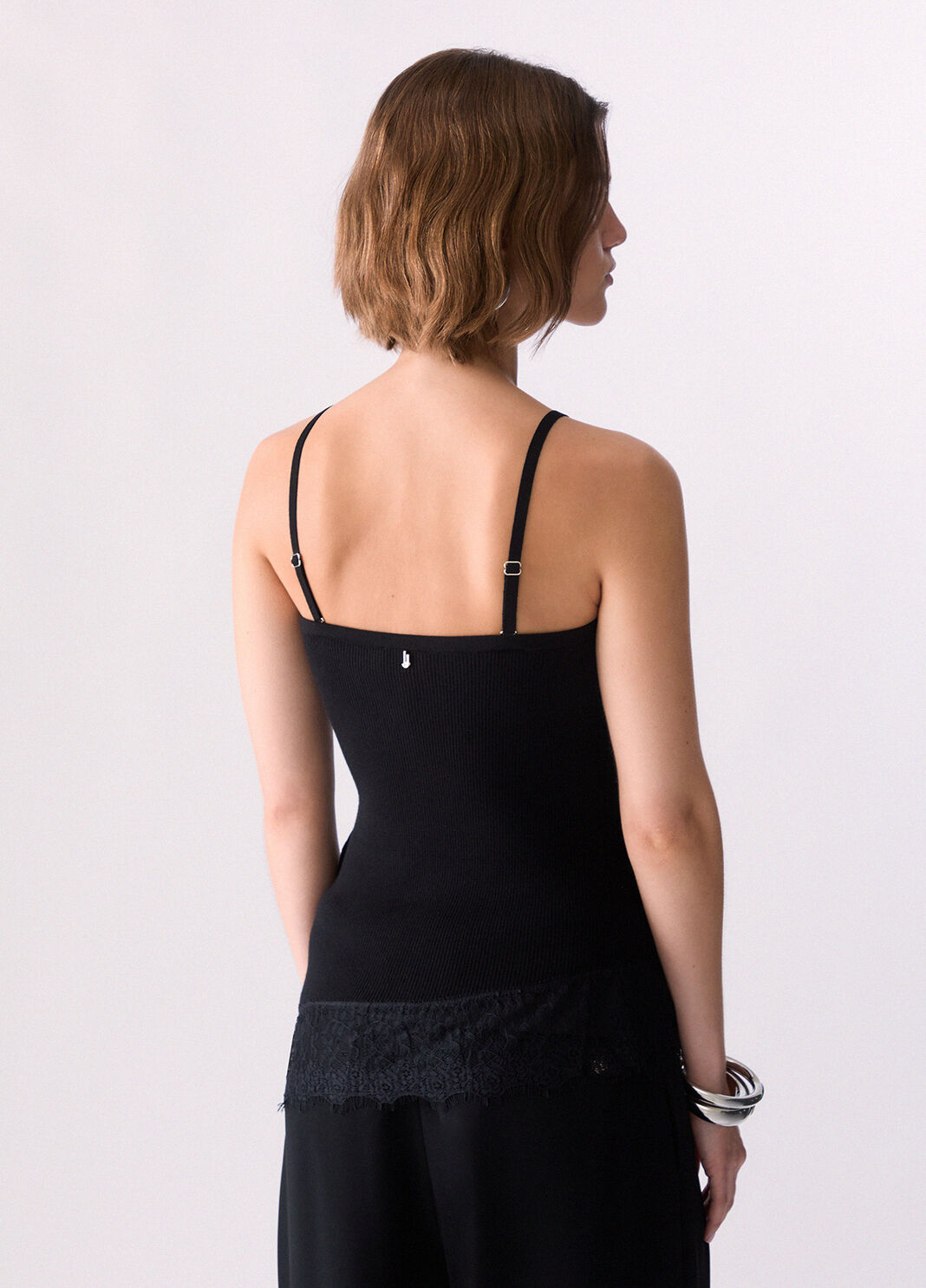 Asymmetrisches Top mit Spitzendetails schwarz Liu Jo - large image number 1