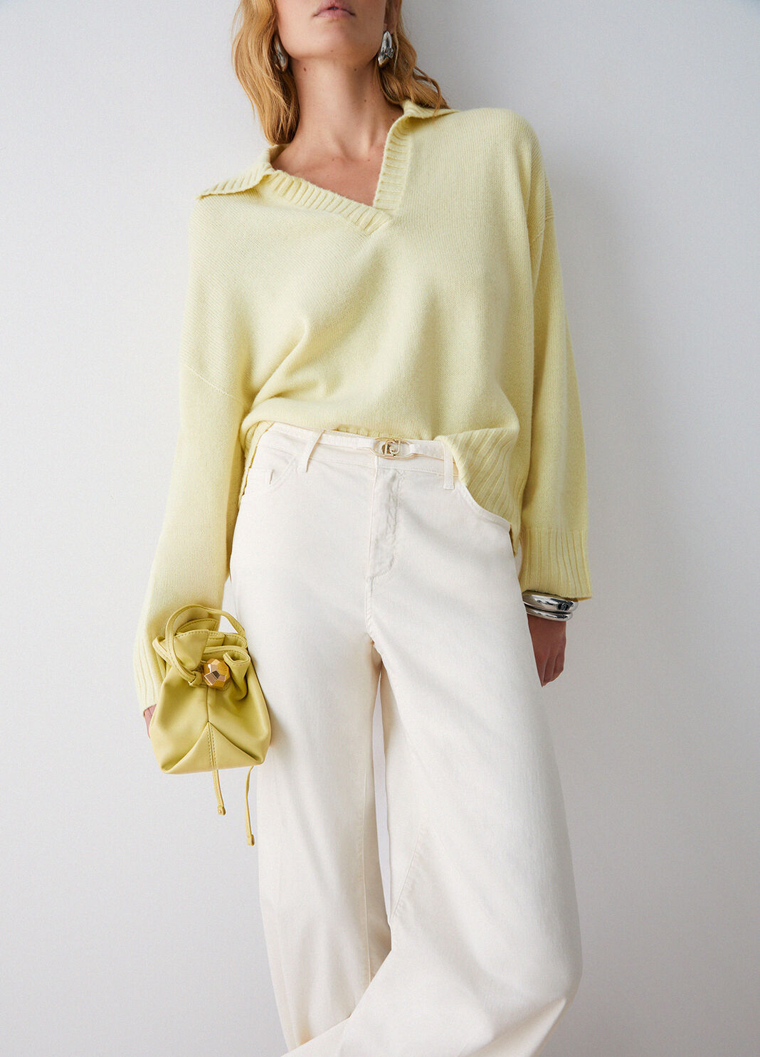 Flared trousers with belt cream Liu Jo - large image number 3