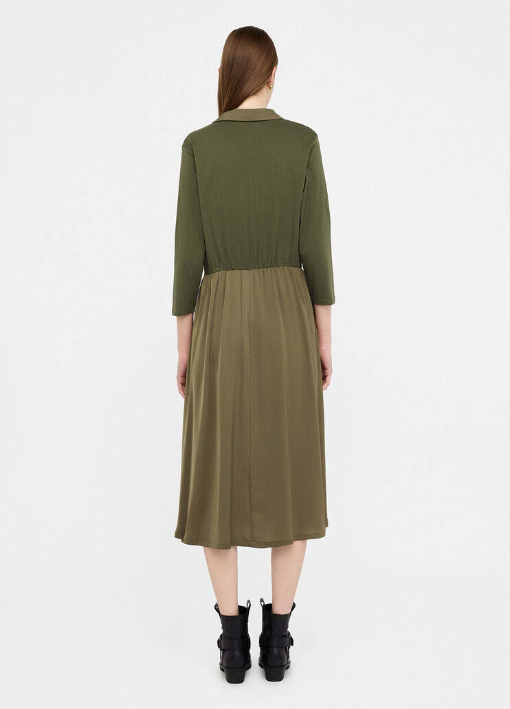 Midi dress with belt military green Liu Jo - large image number 1