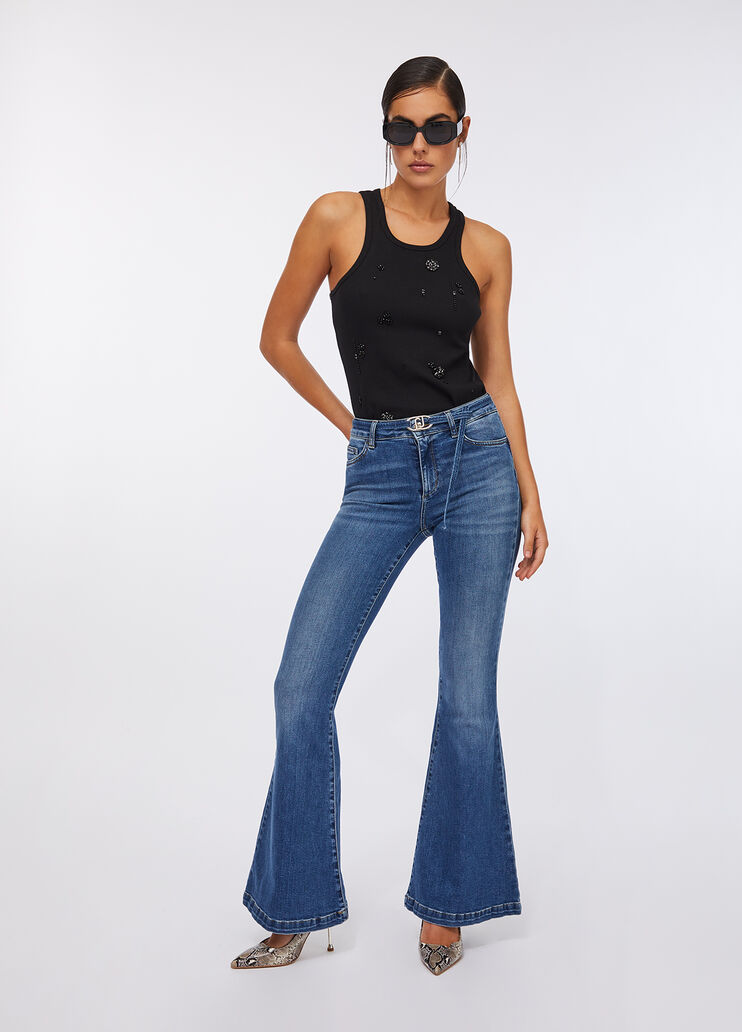 Bootcut jeans with belt Blue denim Liu Jo - medium Bootcut jeans with belt Blue denim Liu Jo - medium