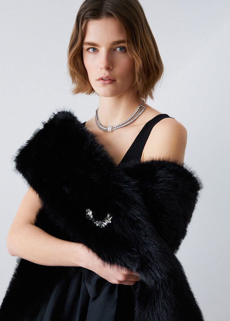 Stola con spilla gioiello nero Liu Jo - medium