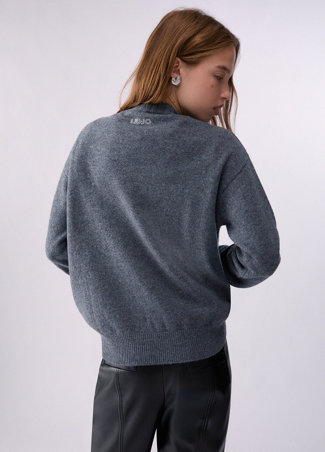 Maglia jacquard in lana Mr Mouse grigio Liu Jo - large image number 1