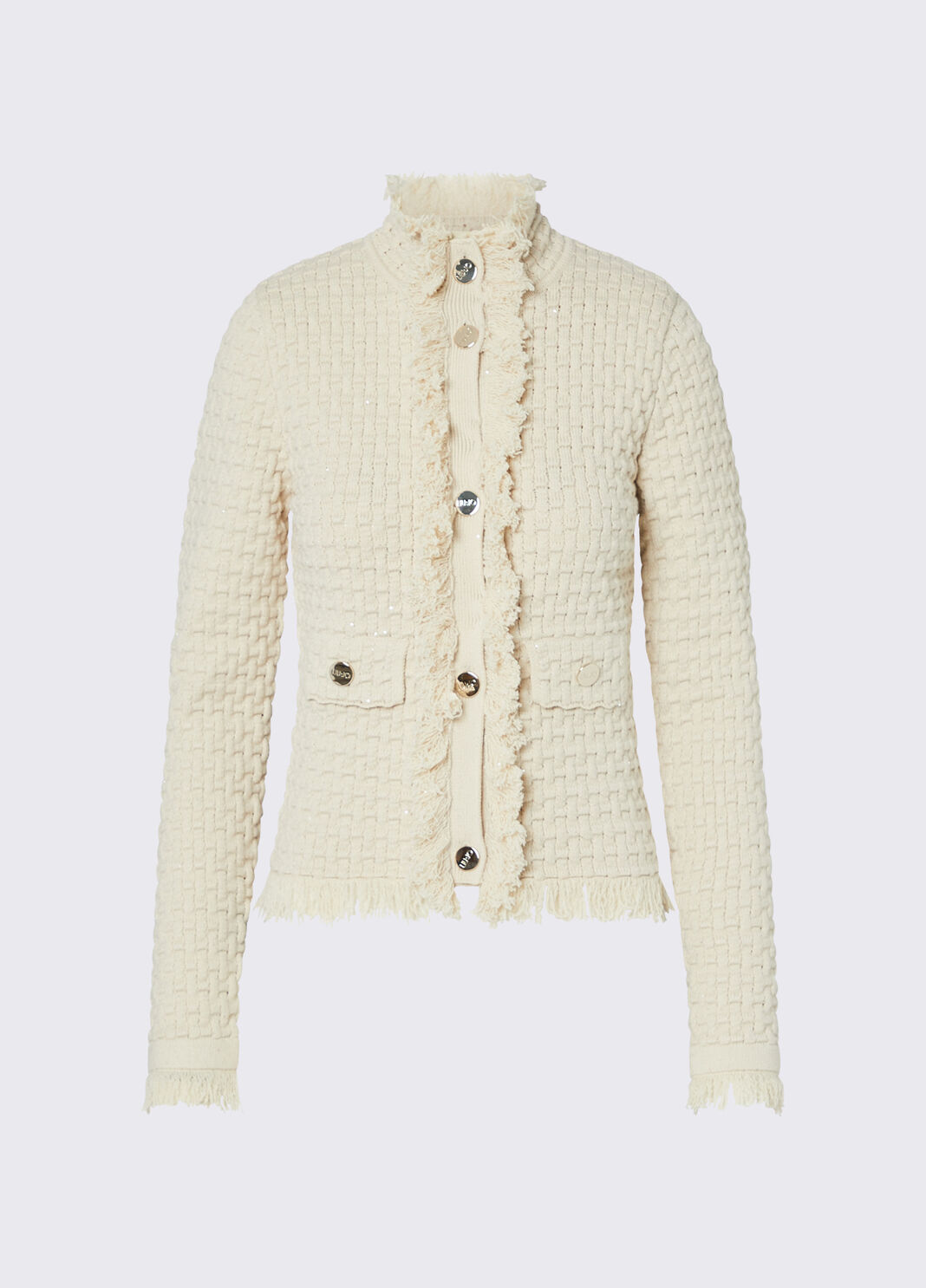 Jacket with Frayed Details cream Liu Jo - large image number 6