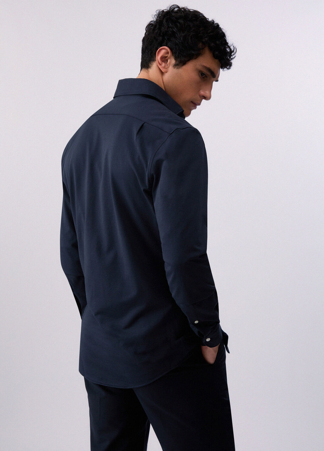 Chemise en popeline bleu fonc&eacute; Liu Jo - large image number 1