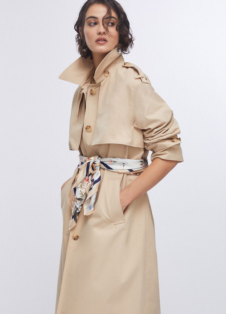 Long trench coat with scarf beige Liu Jo - medium